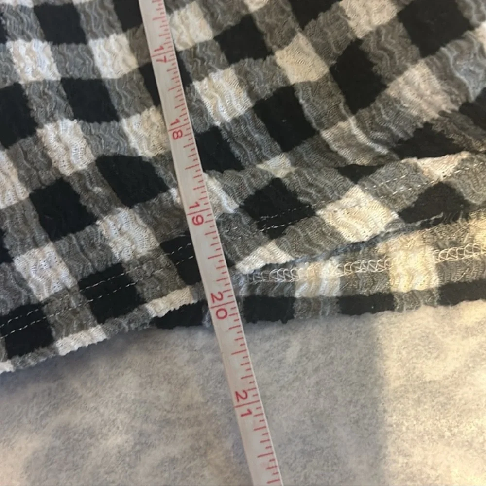 LOFT Black and White Gingham Top small